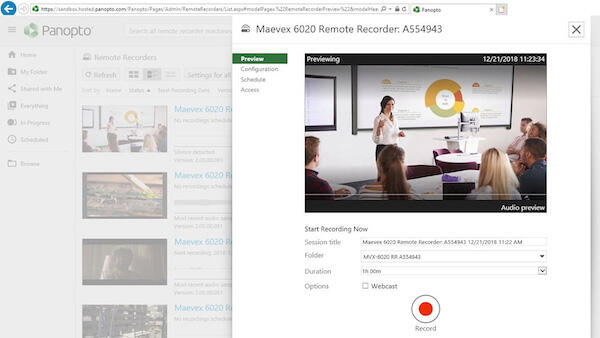 Maevex 6020 Panopto Screenshot Preview